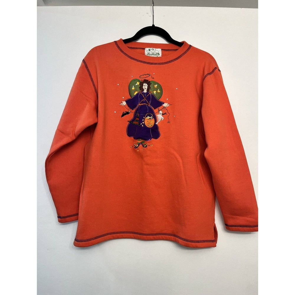 Vintage Quacker Factory Halloween Sweatshirt Crew Neck XS oversized Witch 🧙
